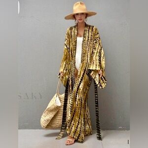 Elegant Orange and White/cream Women's Swim Coverup or wear with jean shorts